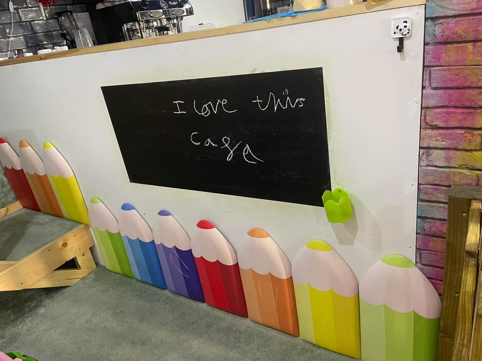 Cosy children's play corner inside the cafe